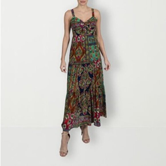 Robbie Bee Dresses & Skirts - Robbie Bee Women's 10 Petite Sleeveless V-Neck Paisley A-Line Maxi Dress